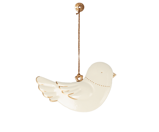 2026 Maileg Metal Bird Ornament - Off white/Gold - Knot and Spool