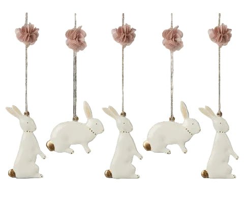 2026 Maileg Metal Easter Bunny Ornaments | 5 Pieces - Knot and Spool