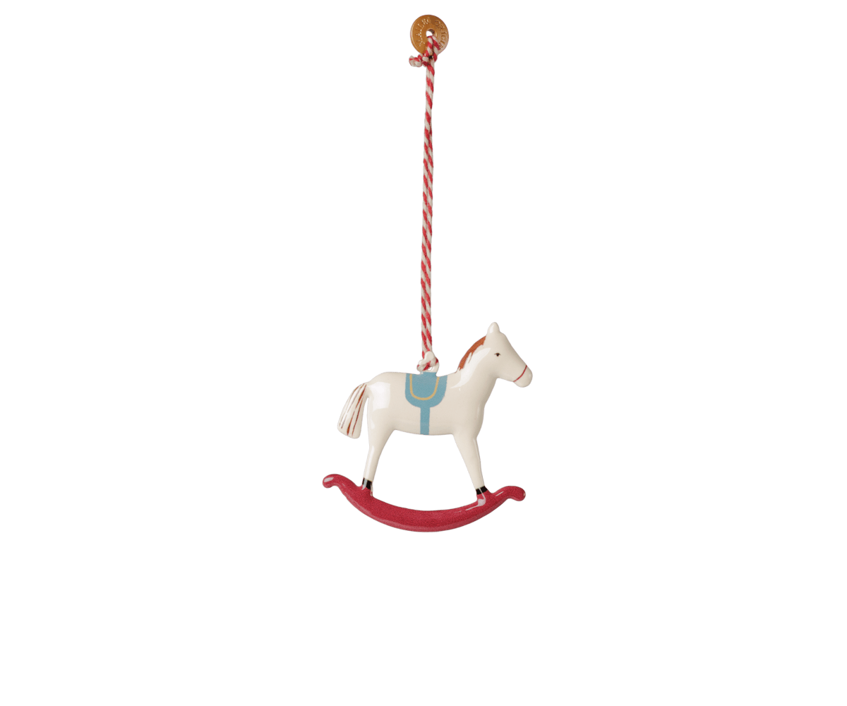 2026 Maileg Metal Rocking Horse Ornament - Red - Knot and Spool