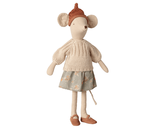 2026 Maileg Mouse, Medium - Skirt and Sweater - Knot and Spool