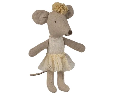 2026 Maileg Off - White Little Sister Ballerina Mouse - Knot and Spool