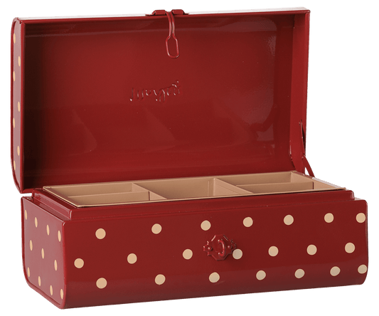 2026 Maileg Red Small Storage Suitcase with tray - Knot and Spool