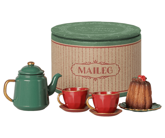 2026 Maileg Red/Green Mouse Christmas Tea Party - Knot and Spool