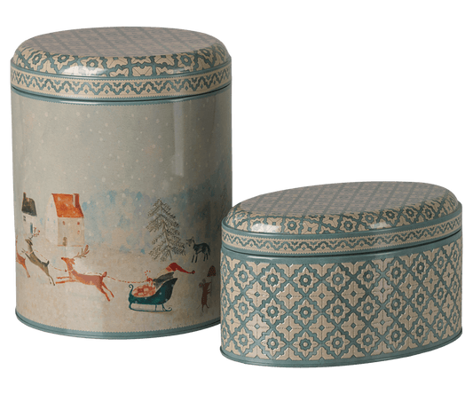 2026 Maileg Santa is Coming Metal Box Set - 2 pieces - Knot and Spool