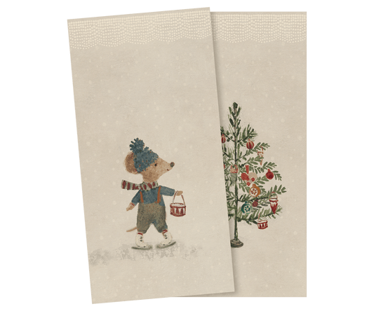 2026 Maileg Small Napkin - Christmas Mice - Knot and Spool