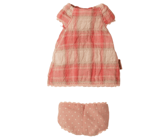 2026 Maileg Teddy Junior Coral Dress - Knot and Spool