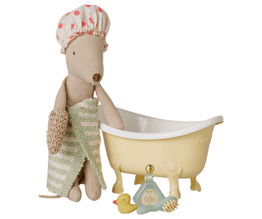 2026 Maileg Yellow Mouse Bathtub Set - Knot and Spool