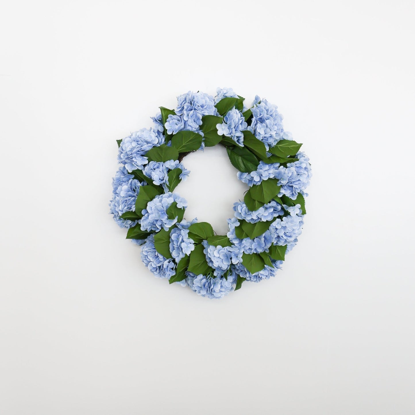 30 Inch Blue Real Touch Hydrangea Wreath - Knot and Spool
