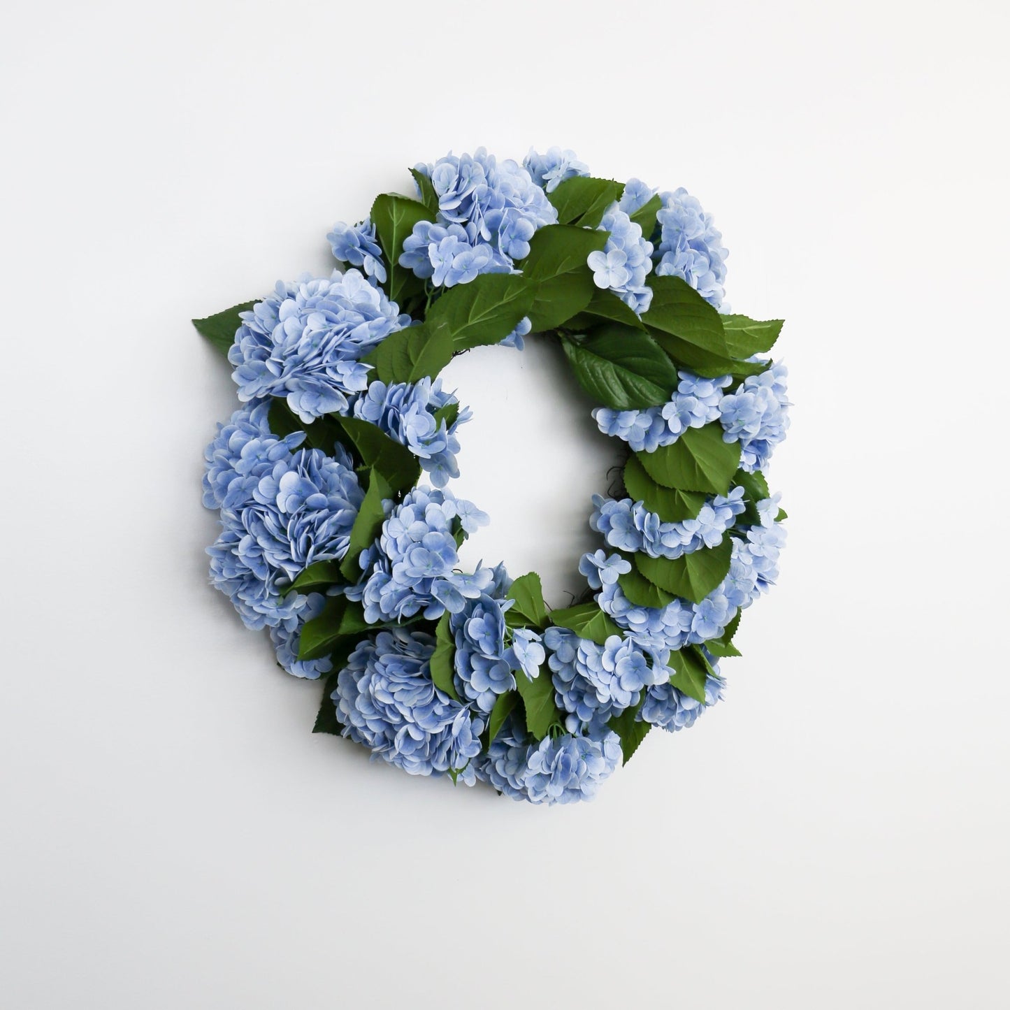 30 Inch Blue Real Touch Hydrangea Wreath - Knot and Spool
