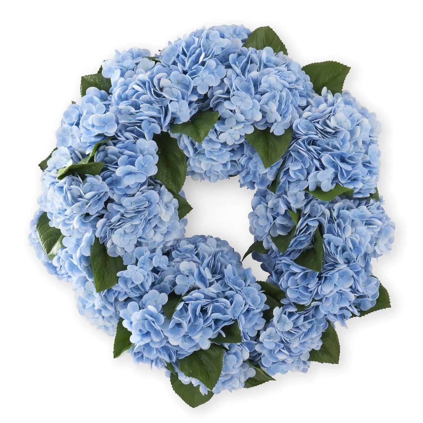 30 Inch Blue Real Touch Hydrangea Wreath - Knot and Spool