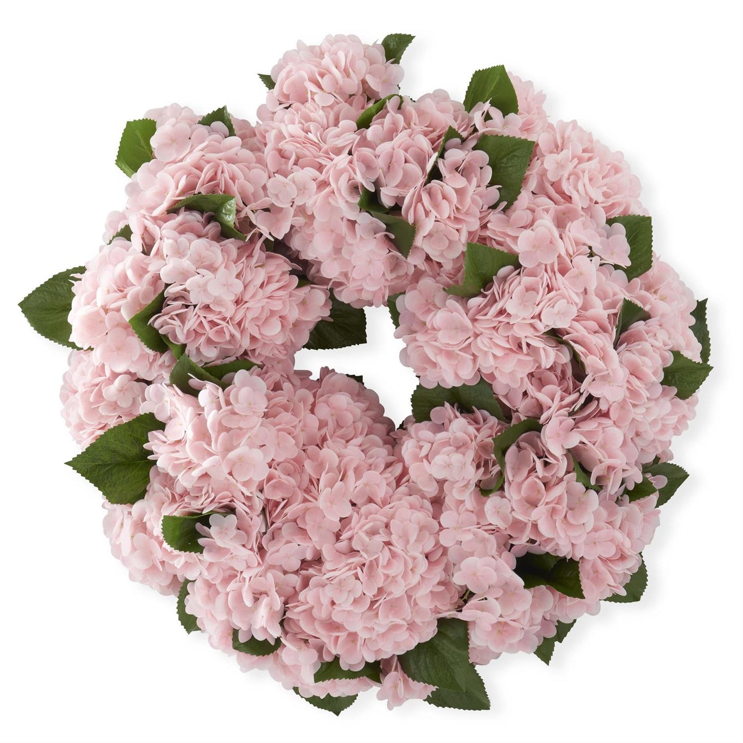 30 Inch Pink Real Touch Hydrangea Wreath - Knot and Spool