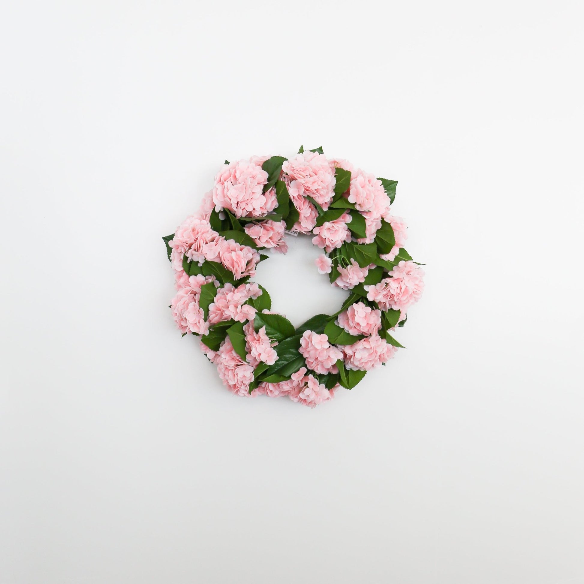 30 Inch Pink Real Touch Hydrangea Wreath - Knot and Spool