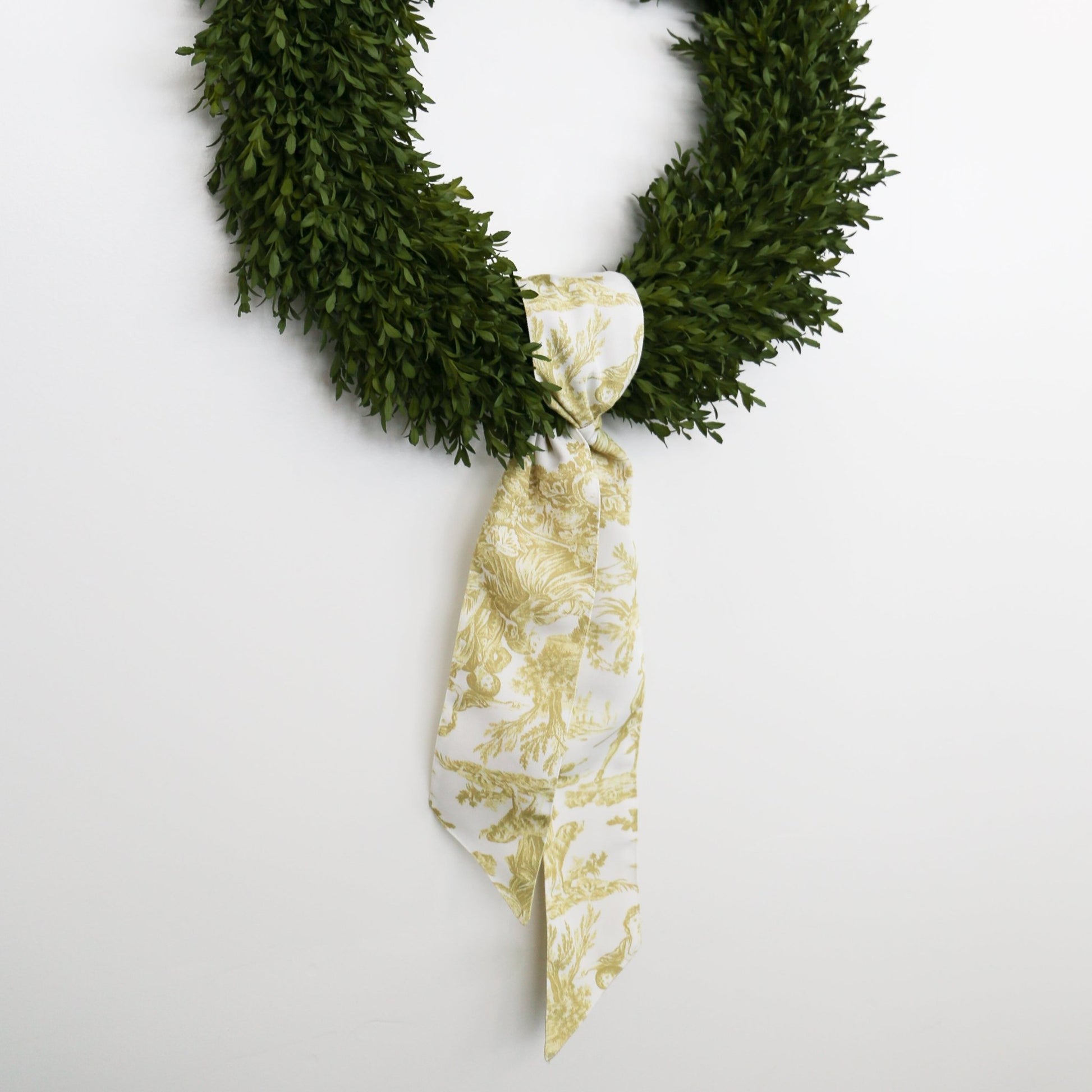 4" X 56" Canvas Lime and White Toile Sash - Knot and Spool