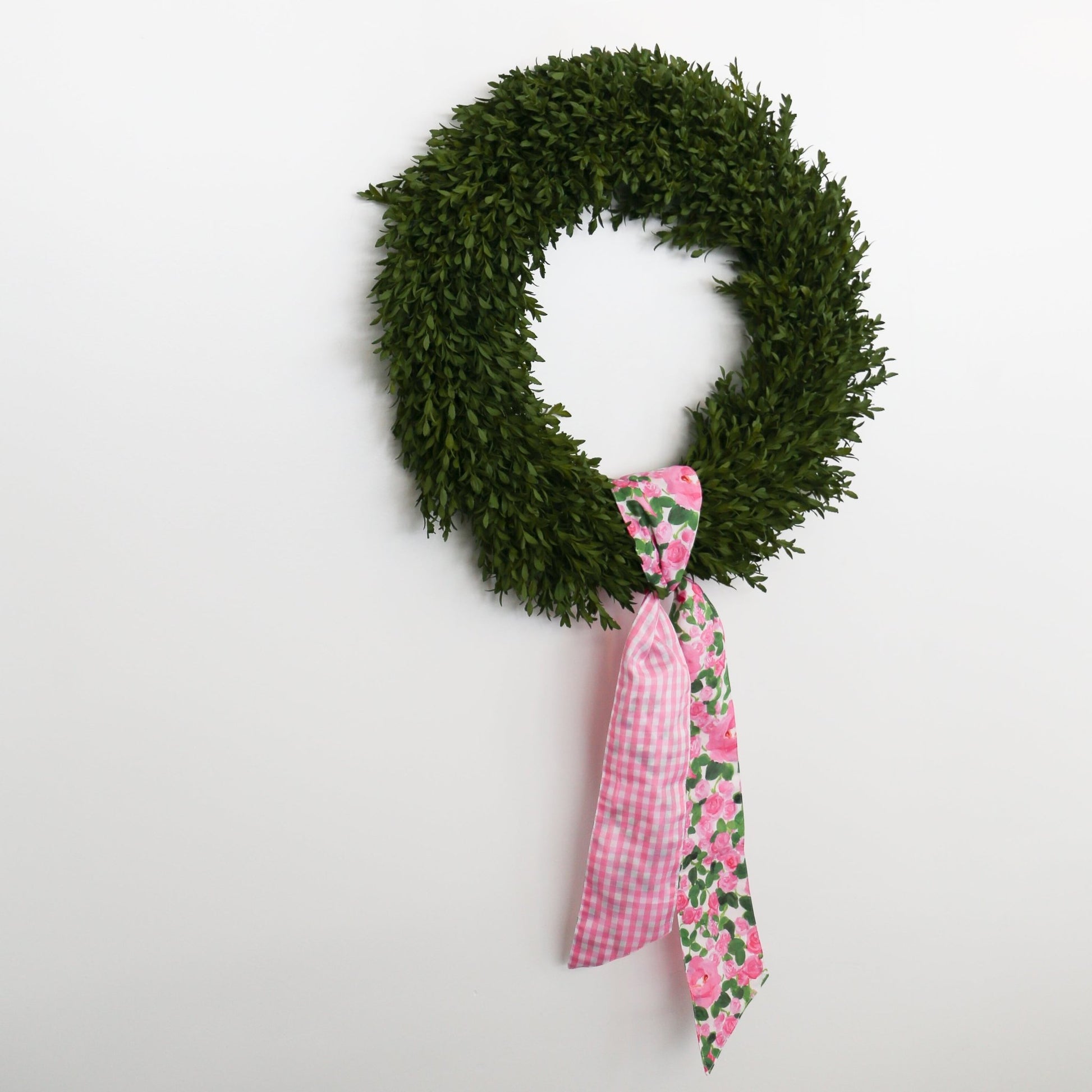 4" X 56" Linen Lady Pink Rose Garden Check Back Sash - Knot and Spool