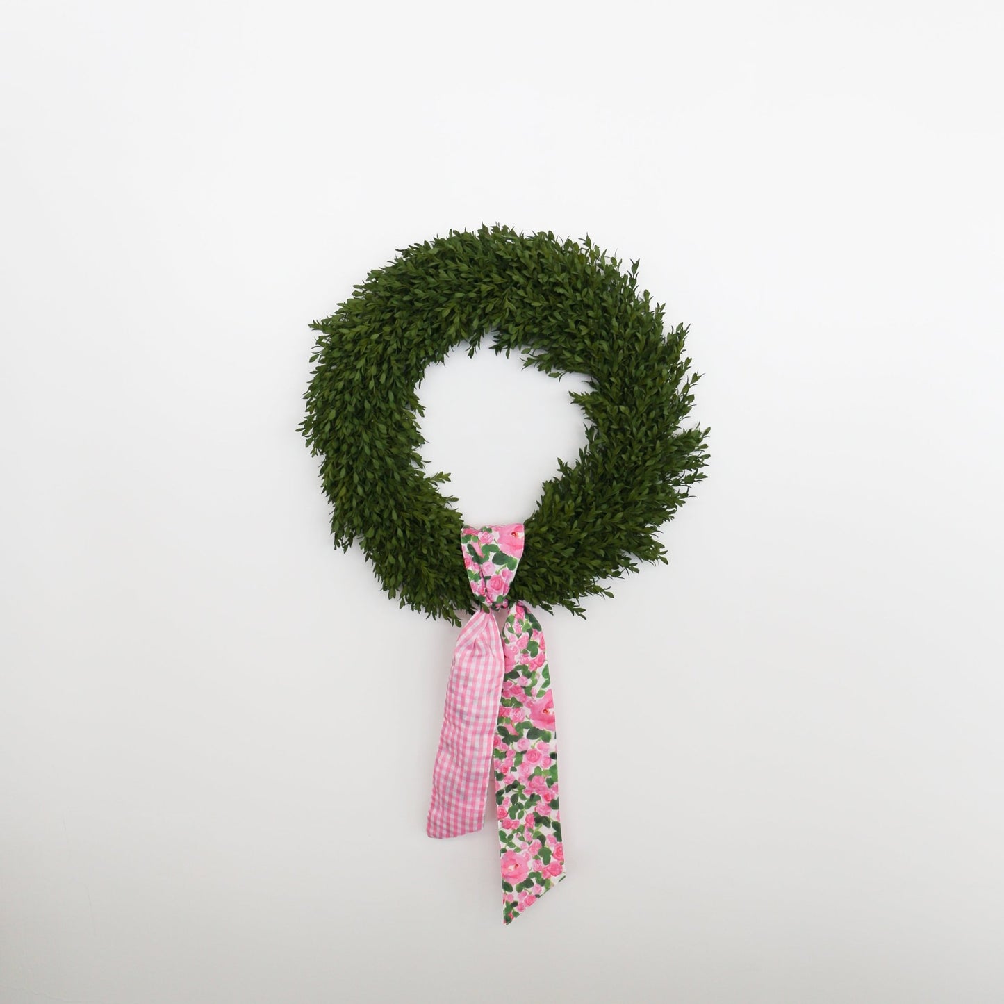 4" X 56" Linen Lady Pink Rose Garden Check Back Sash - Knot and Spool