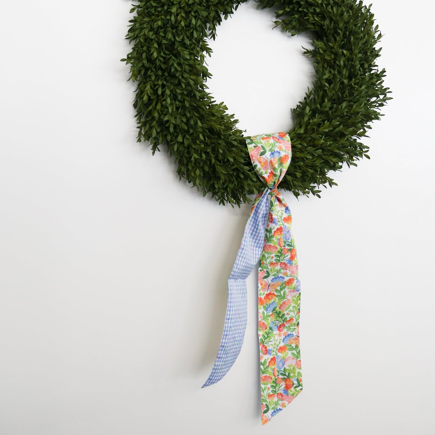 4" X 56" Poplin Green, Pink, Orange, and Blue Mix Spring Floral Sash - Knot and Spool