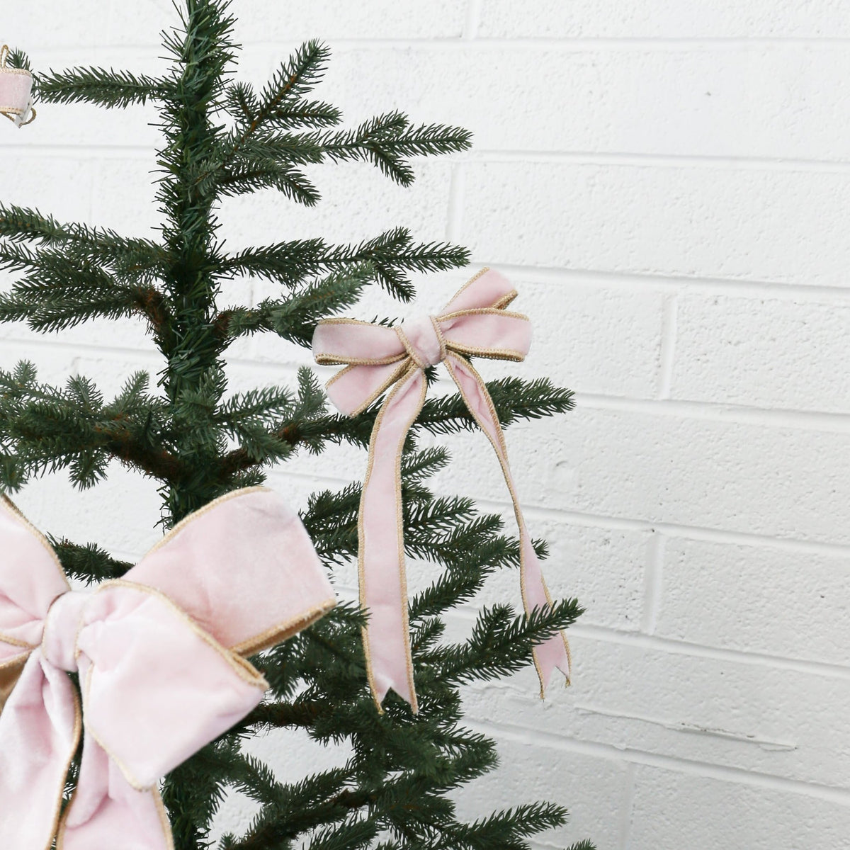 5" Pink Velvet Bow with Gold Backing - Knot and Spool