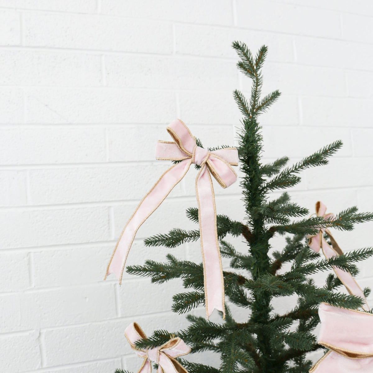 5" Pink Velvet Bow with Gold Backing - Knot and Spool