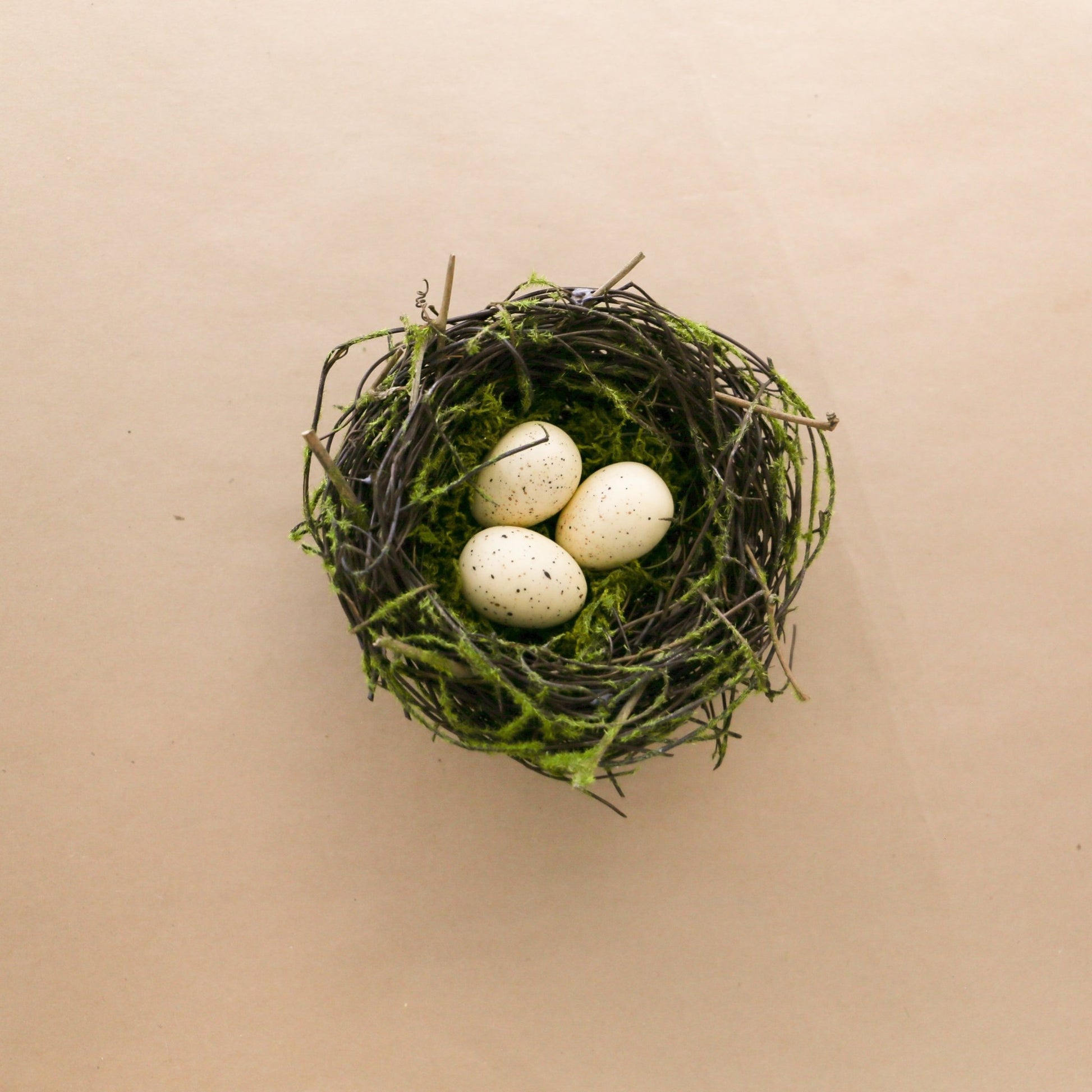 6 Inch Bird Nest with 3 Eggs - Knot and Spool