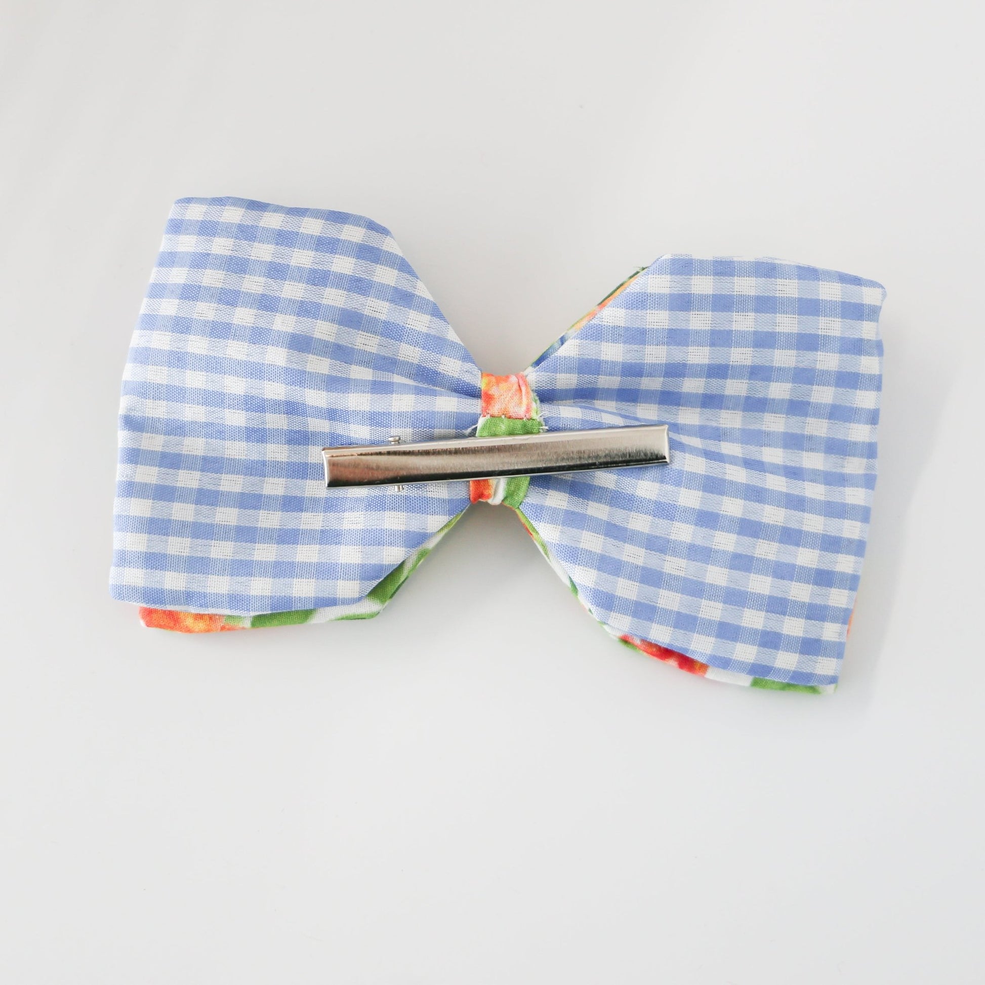 6" Poplin Green, Pink, Orange, and Blue Mix Spring Floral Bow Clip - Knot and Spool