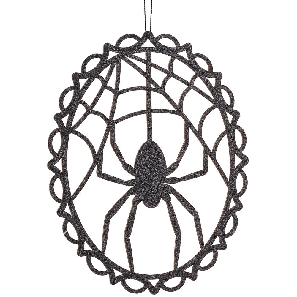9.5" Spider Web Ornament Black - Knot and Spool