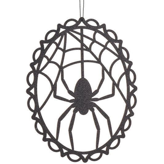 9.5" Spider Web Ornament Black - Knot and Spool