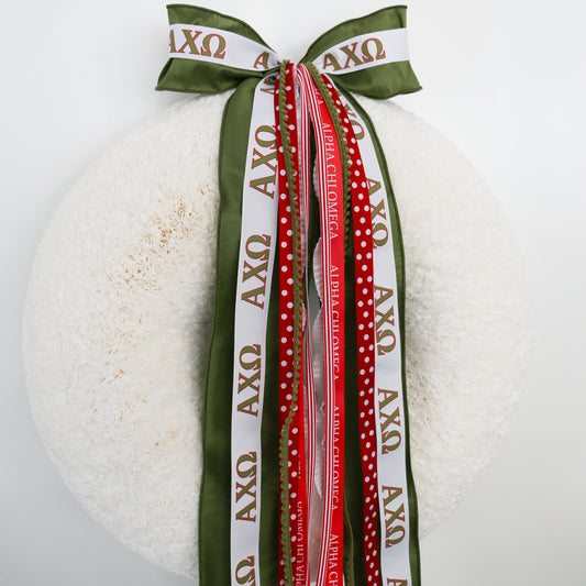 Alpha Chi Omega Ribbon Set With Bow