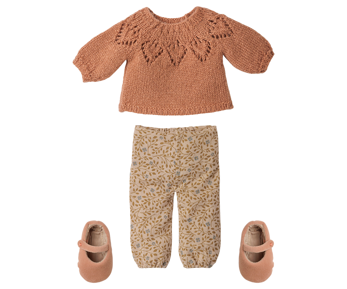 2026  Maileg Vintage Powder Pants & Knitted Sweater | Size 3