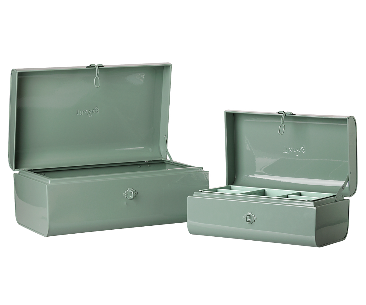 2026  Maileg Dark Mint/Dark Mint Storage Suitcase Set with Tray
