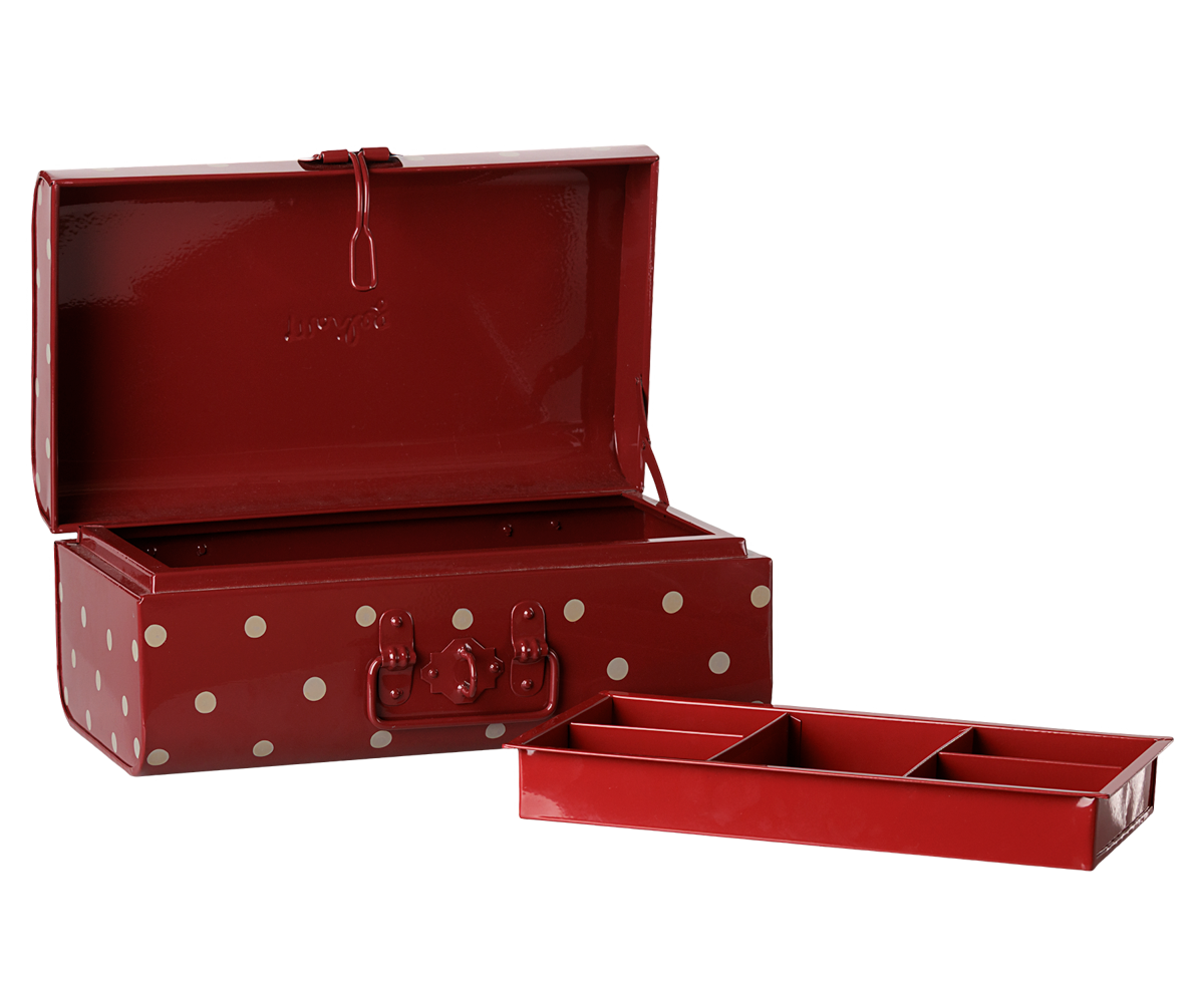 2026  Maileg Dark Red Small Storage Suitcase with tray