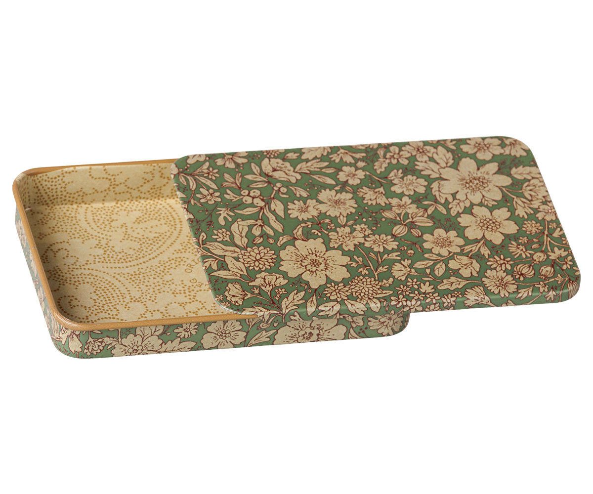 2026  Maileg Metal Box with Sliding Lid - Blue Blossom