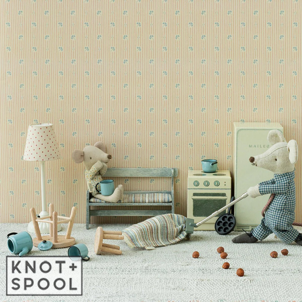 Close Up of Maileg Medium Striped Rug