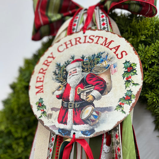 Metal Vintage Merry Christmas Metal Sign - 8 inches