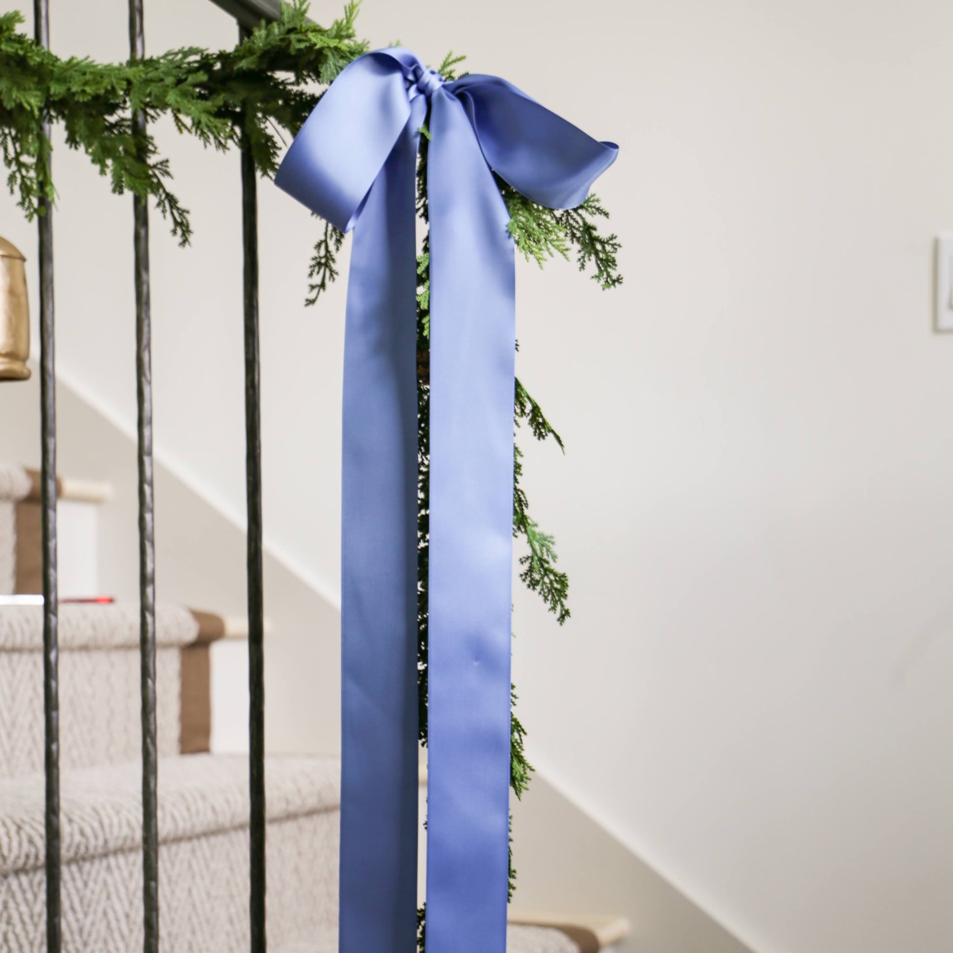 Blue Double Faced Satin BANISTER BOWS™