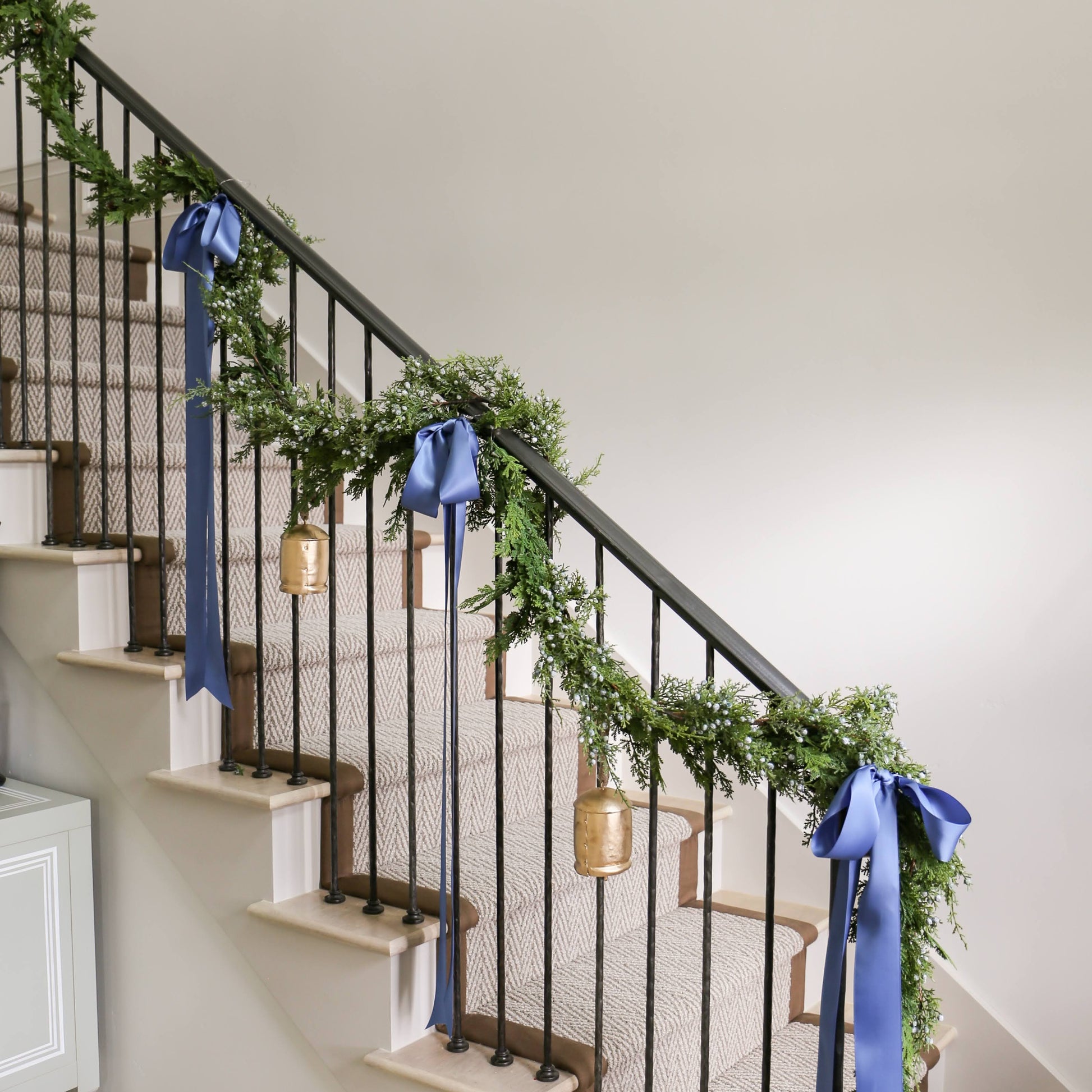 Blue Double Faced Satin BANISTER BOWS™