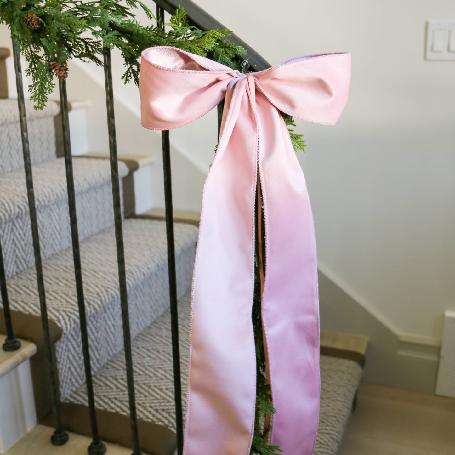 Pink Double Faced Satin BANISTER BOWS™