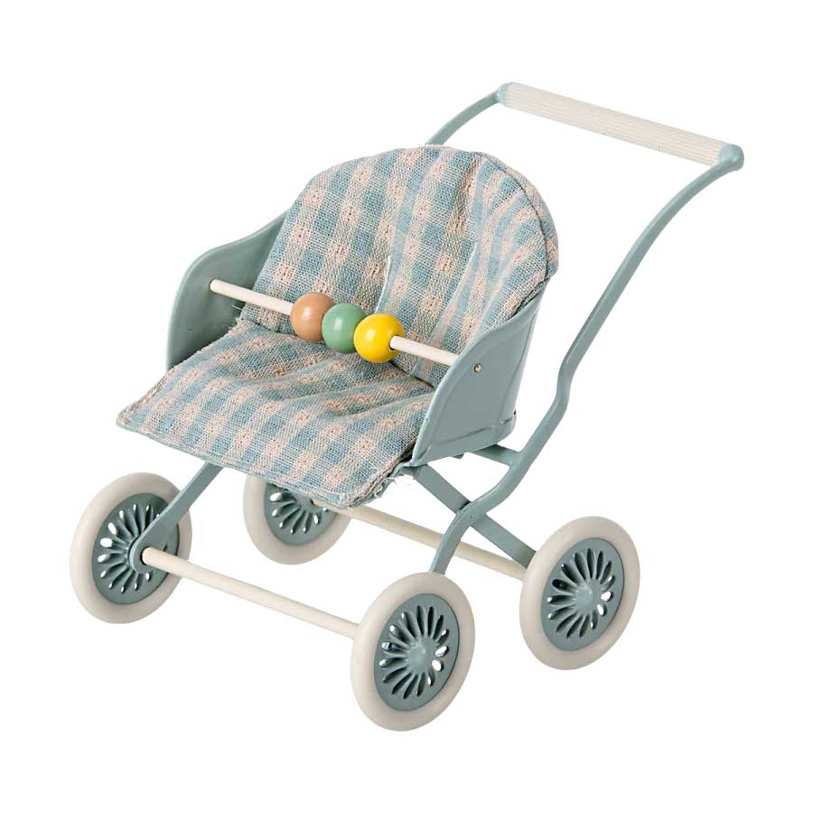 Maileg Baby Mouse Mint Stroller