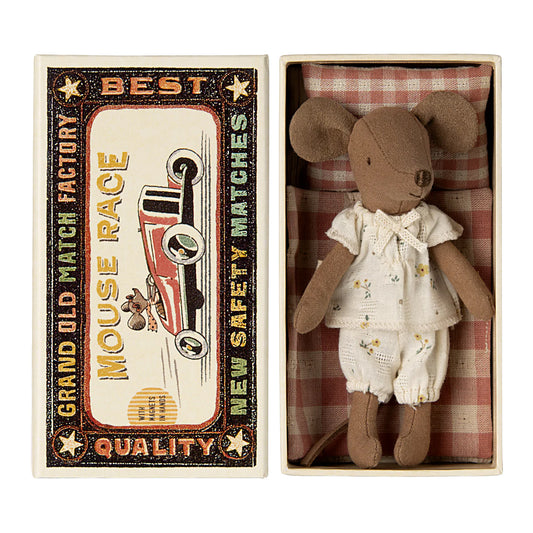 Maileg Big Sister Mouse with Pajamas In Matchbox