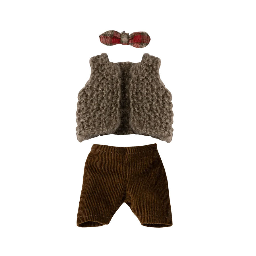 Maileg Grandpa Mouse Vest, Pants and Bow Tie