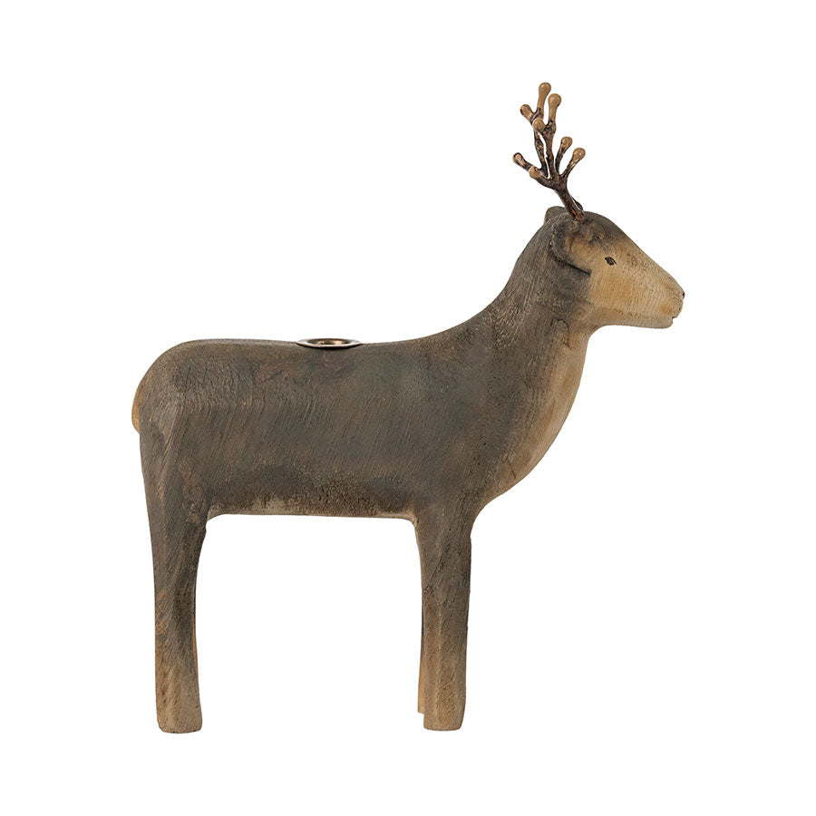 Medium Reindeer makes a great  candle holder decor for the holidays