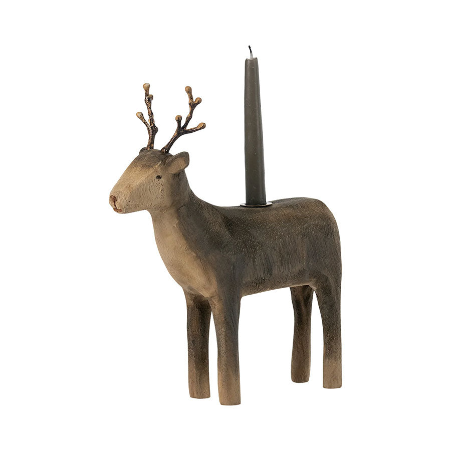 Maileg Medium Reindeer Candle Holder with intricate design details on Knot + Spool website.