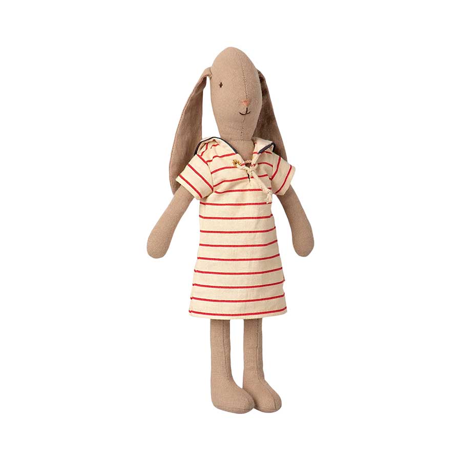 Maileg Sailor Bunny in Red  Striped Dress |