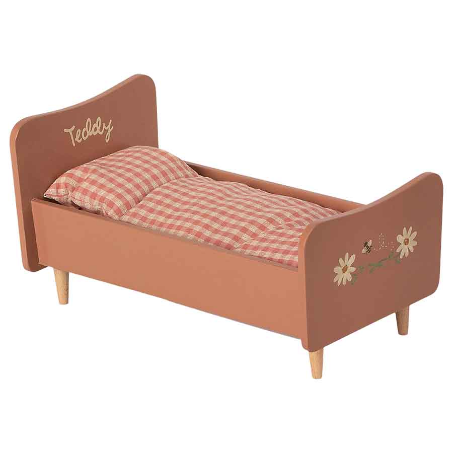 Maileg Teddy Mom Rose Wooden Bed