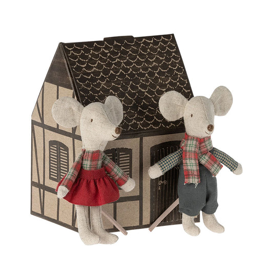 Maileg Winter Mice Twins and house