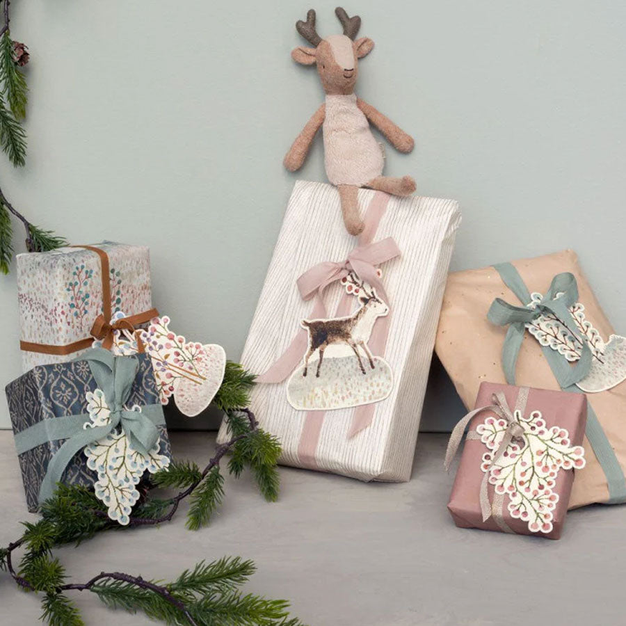 Maileg Winter Wonderland Gift Tags used on gifts.