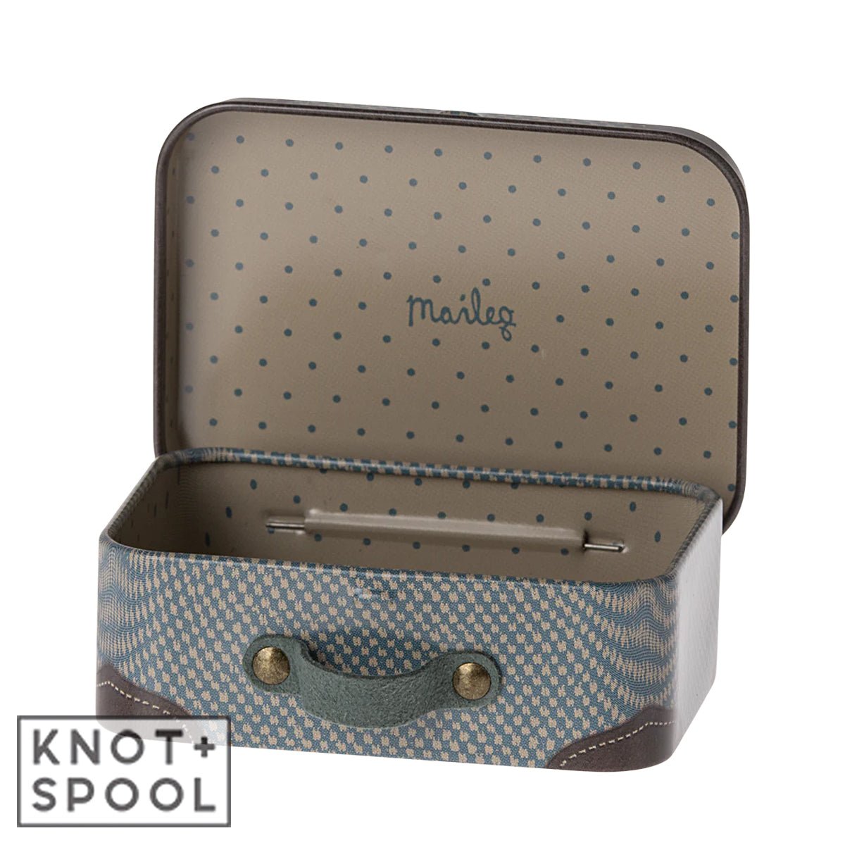 Maileg Blue Micro Suitcase Open