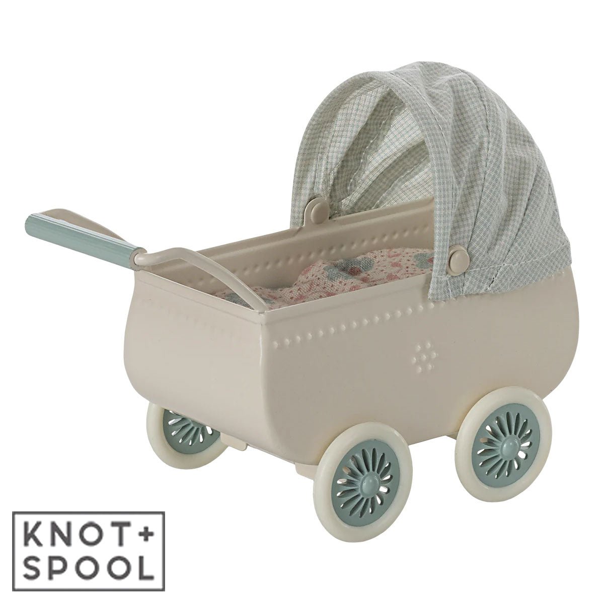 Maileg Mint Pram with Baby Mouse