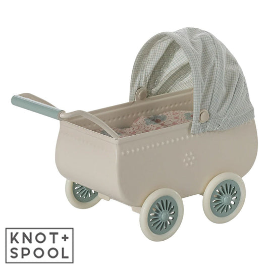 Maileg Mint Pram with Baby Mouse