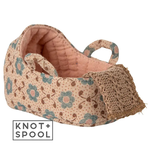 Maileg Rose Baby Mouse Carry Cot