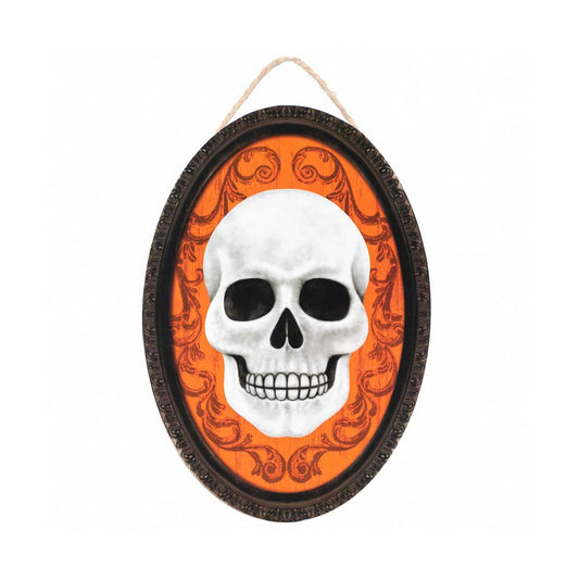 Spooky Orange Framed Skull
